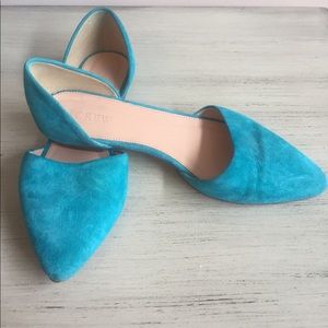 J. Crew Turquoise Blue Suede Flats